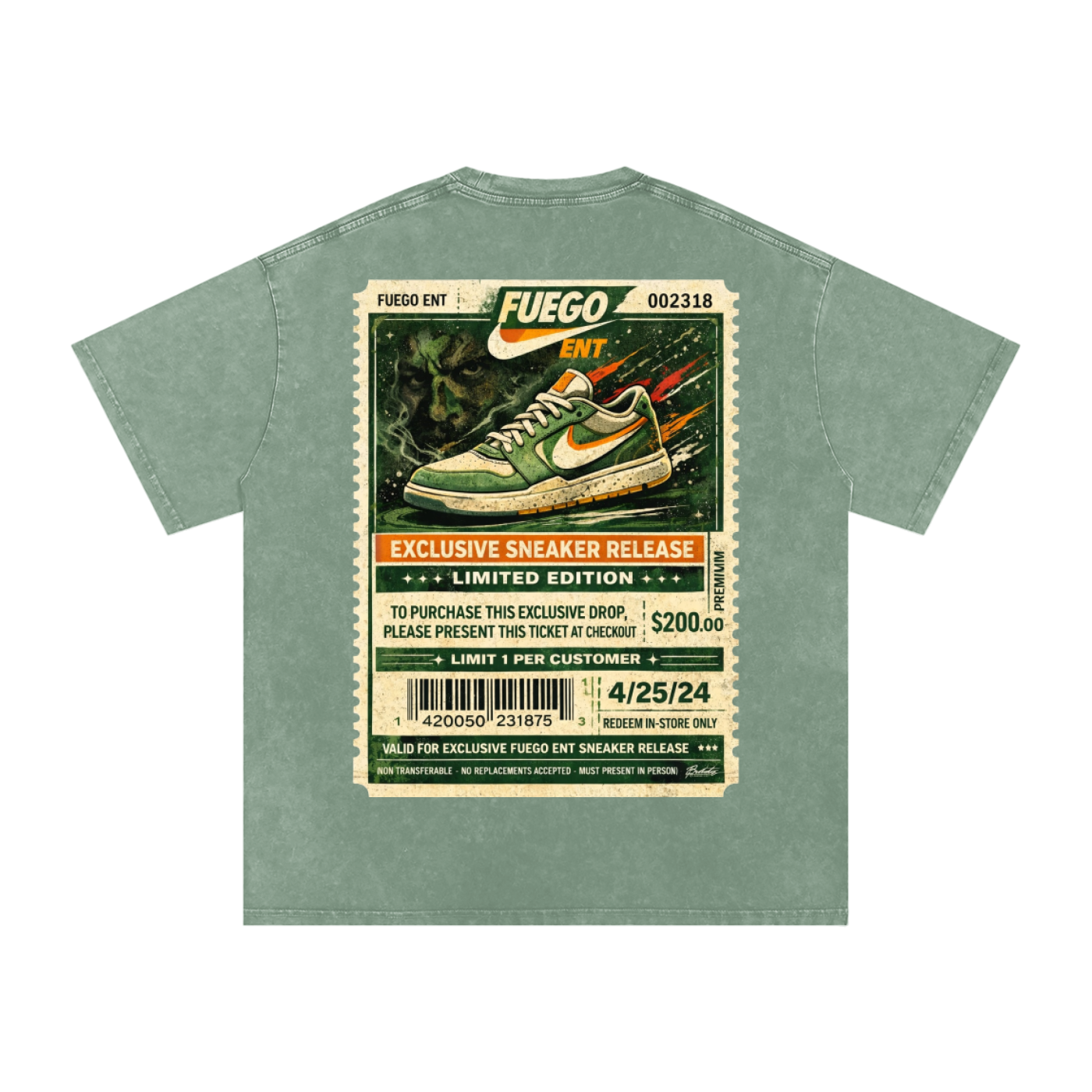 Snow Washed Oversized Cotton T-Shirt