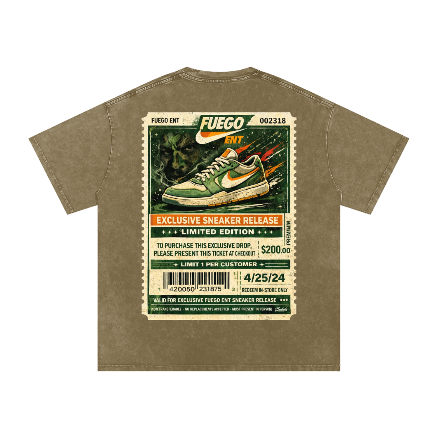 Snow Washed Oversized Cotton T-Shirt